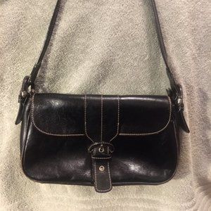 Etienne Aigner Satchel Shoulder Black Leather Bag